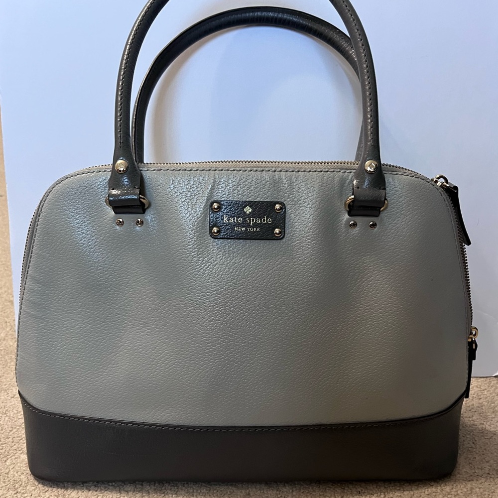 Kate Spade New York Rachelle Berkeley Lane Leather Satchel Large Tan Cream